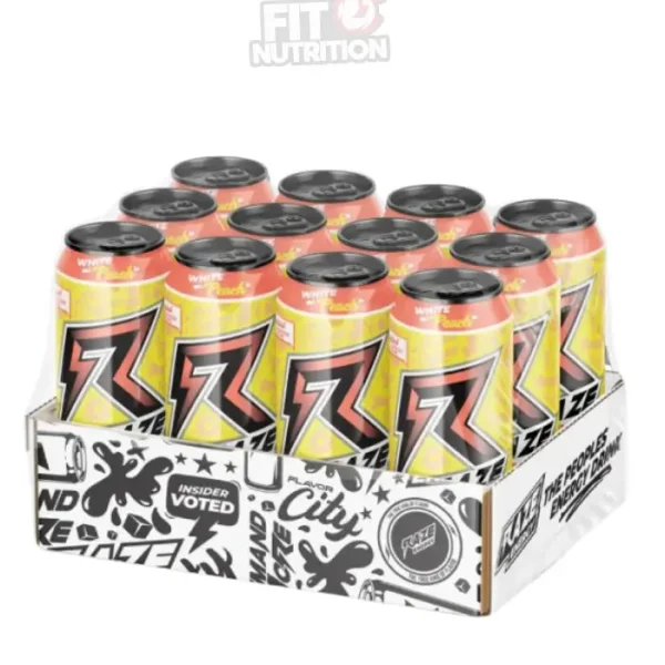 12 Raze Energy White Peach 473mL avec 151,36mg de Caféine