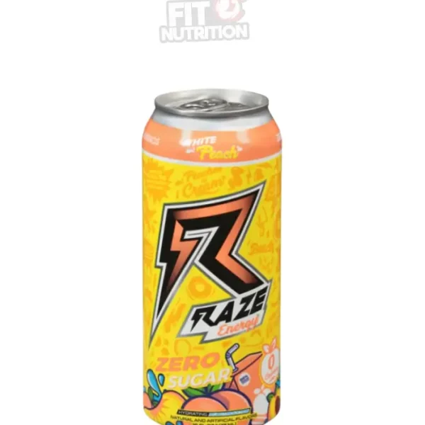 Raze Energy White Peach 473mL avec 151,36mg de Caféine