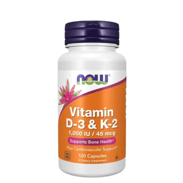 NOW FOODS VITAMIN D-3 & K-2 120 CAPSULES