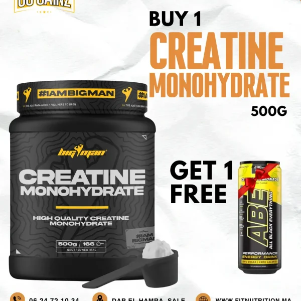 Créatine Micronized 500 g – 166 Servings + ABE