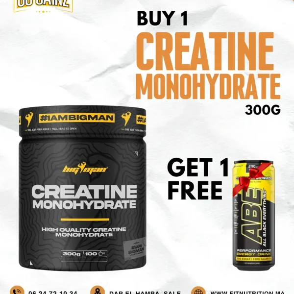 Créatine Monohydrate 300 g – 100 Servings + ABE