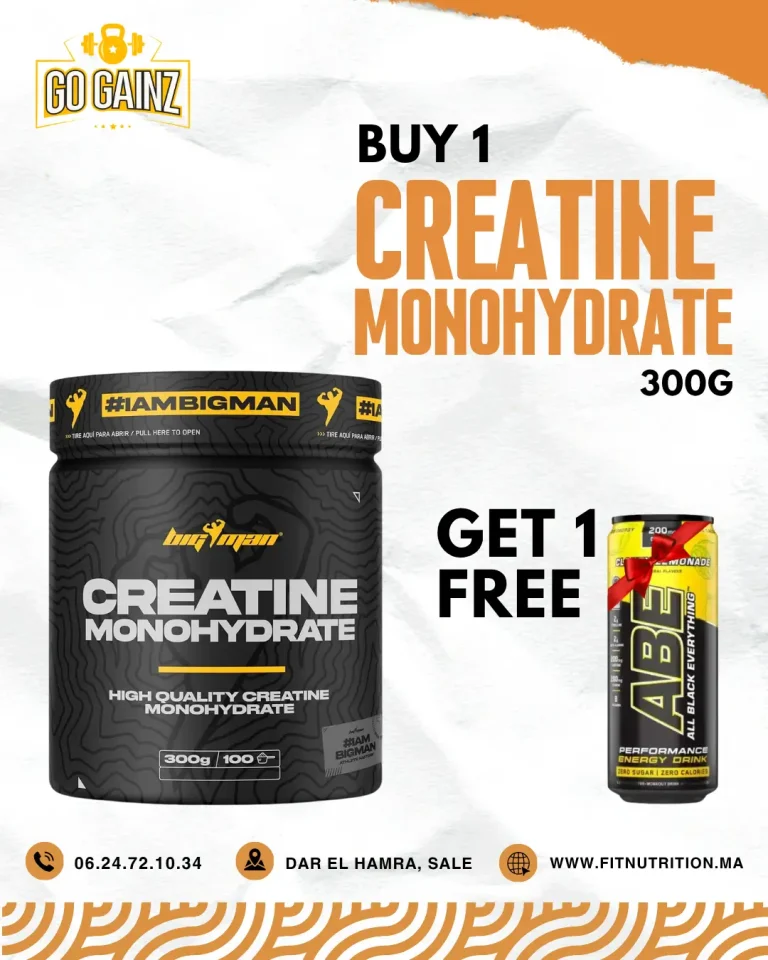 Créatine Monohydrate 300 g – 100 Servings + ABE