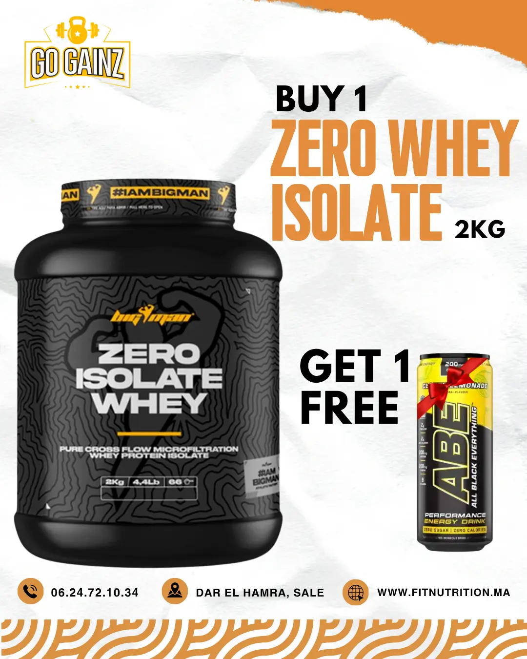 zero-isolated-whey-2-kg-bigman/ White and Brown Bold Coffee Promotion Instagram Post