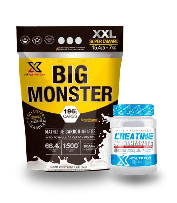pack-prise-de-masse-hx-big-monster-gainer-7kg-hx-creatine-monohydrate-300g pack prise de masse hx big monster gainer 7kg hx creatine monohydrate 300g